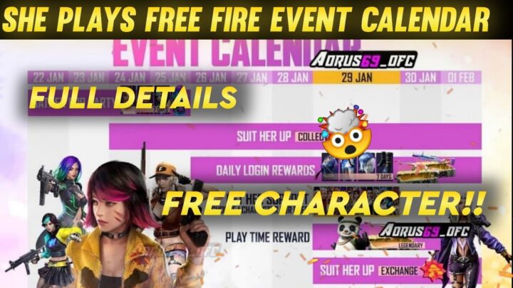 She Plays Free Fire Event Calendar Free Char...