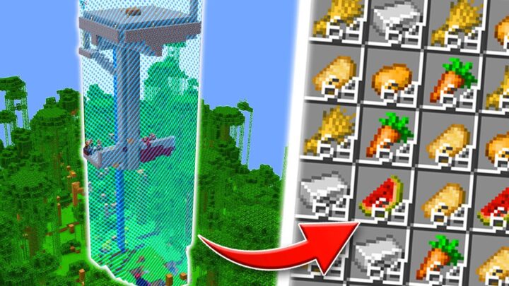 Building AUTOMATIC FARMS In A One Chunk Minec...